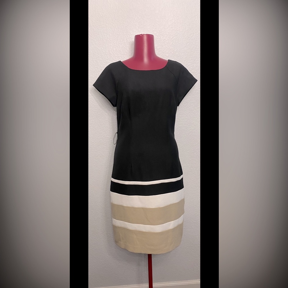 Studio One Black Dress with Tan Accents